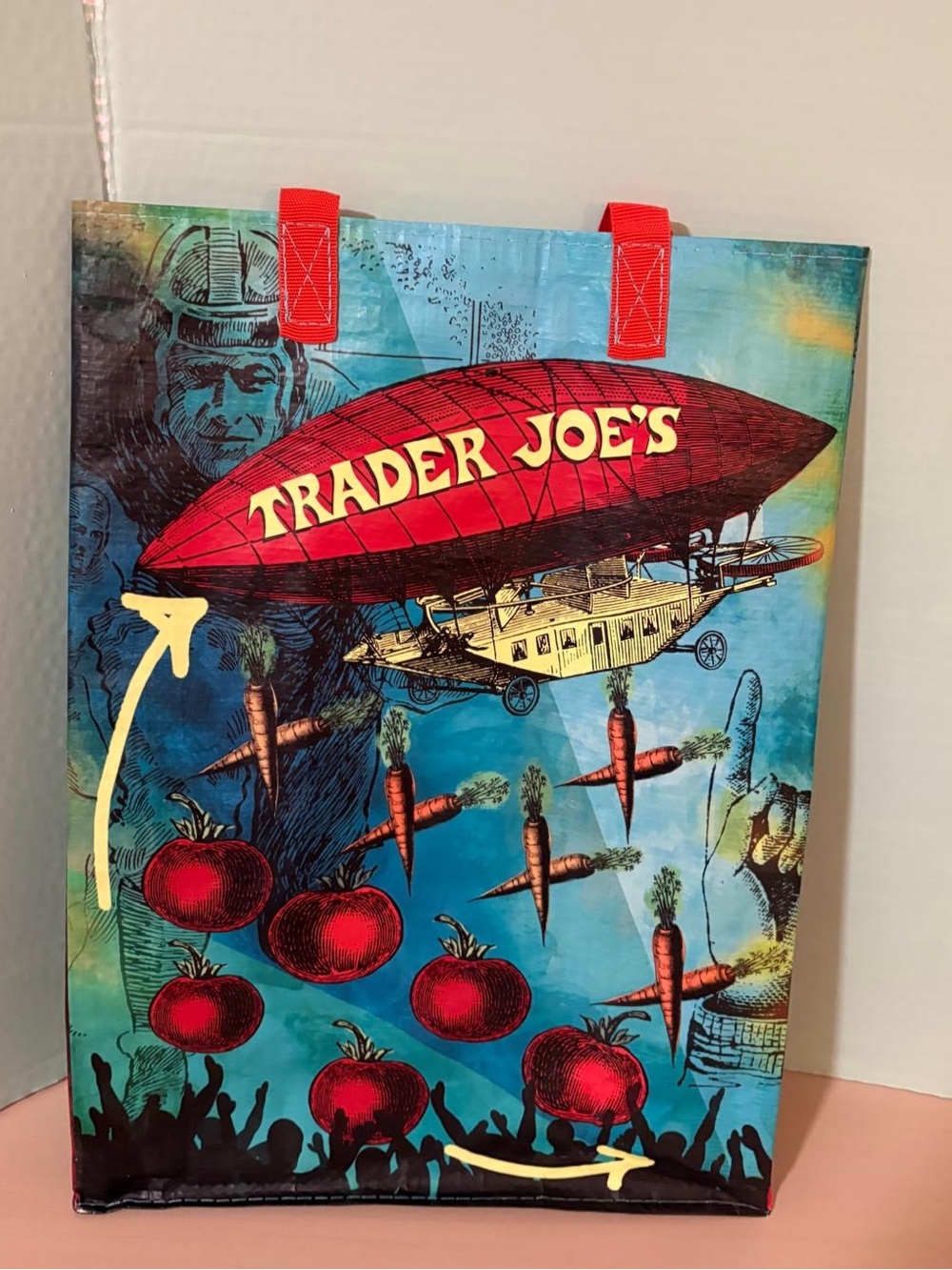 Trader Joe’s Ohio State Reusable Grocery Tote Aviation Airship Bag NWOT